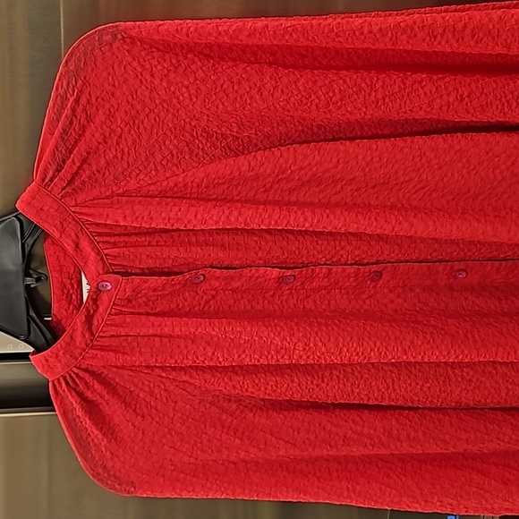 💕TRINA TURK💕 Strong Gauze Button-Up Top ~ Radio City Rose Medium NWOT - Picture 10 of 13